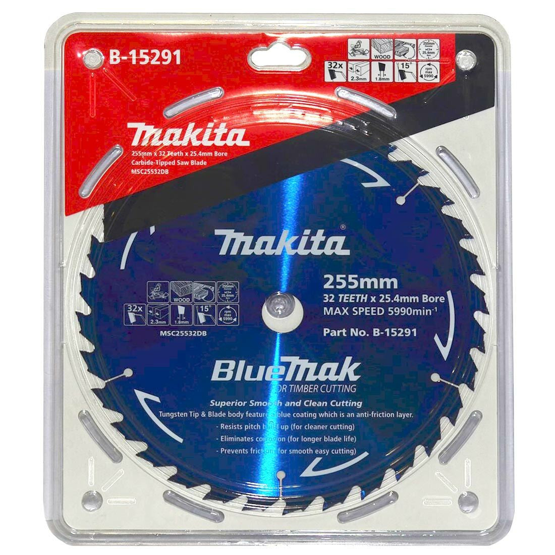 Makita BlueMak Saw Blade Wood TCT Wood 32T 255mm