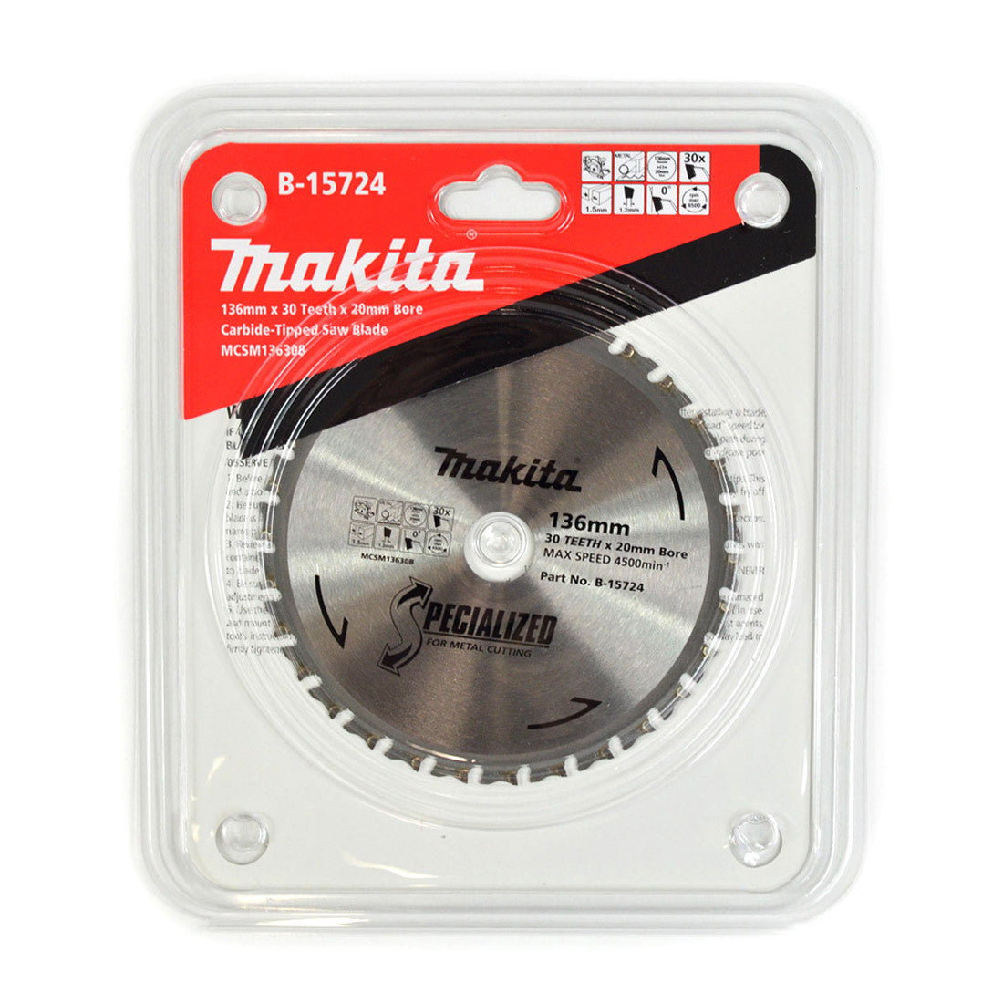Makita Saw Blade Metal TCT 30T 136mm