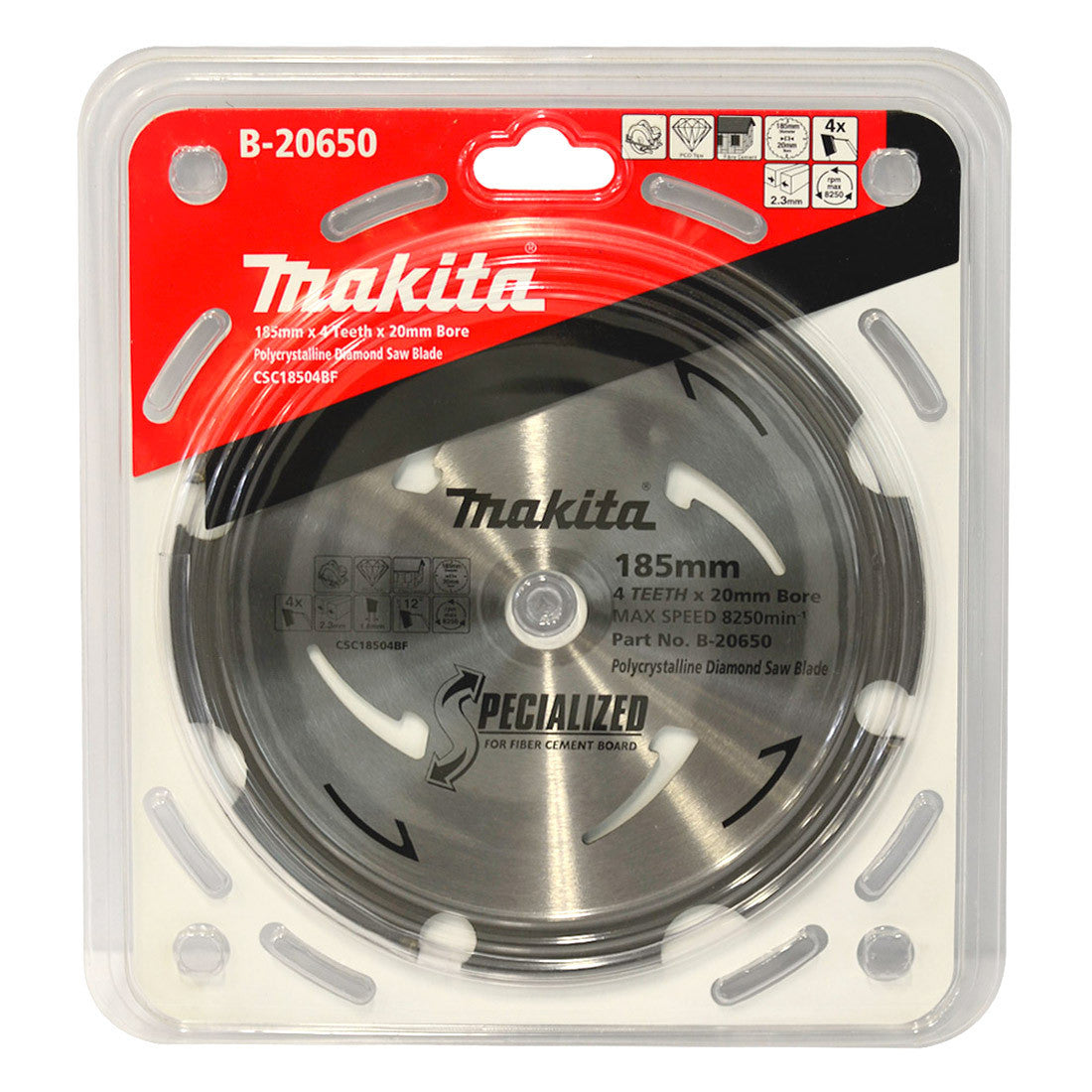Makita Saw Blade Fibre Cement 04T 185mm