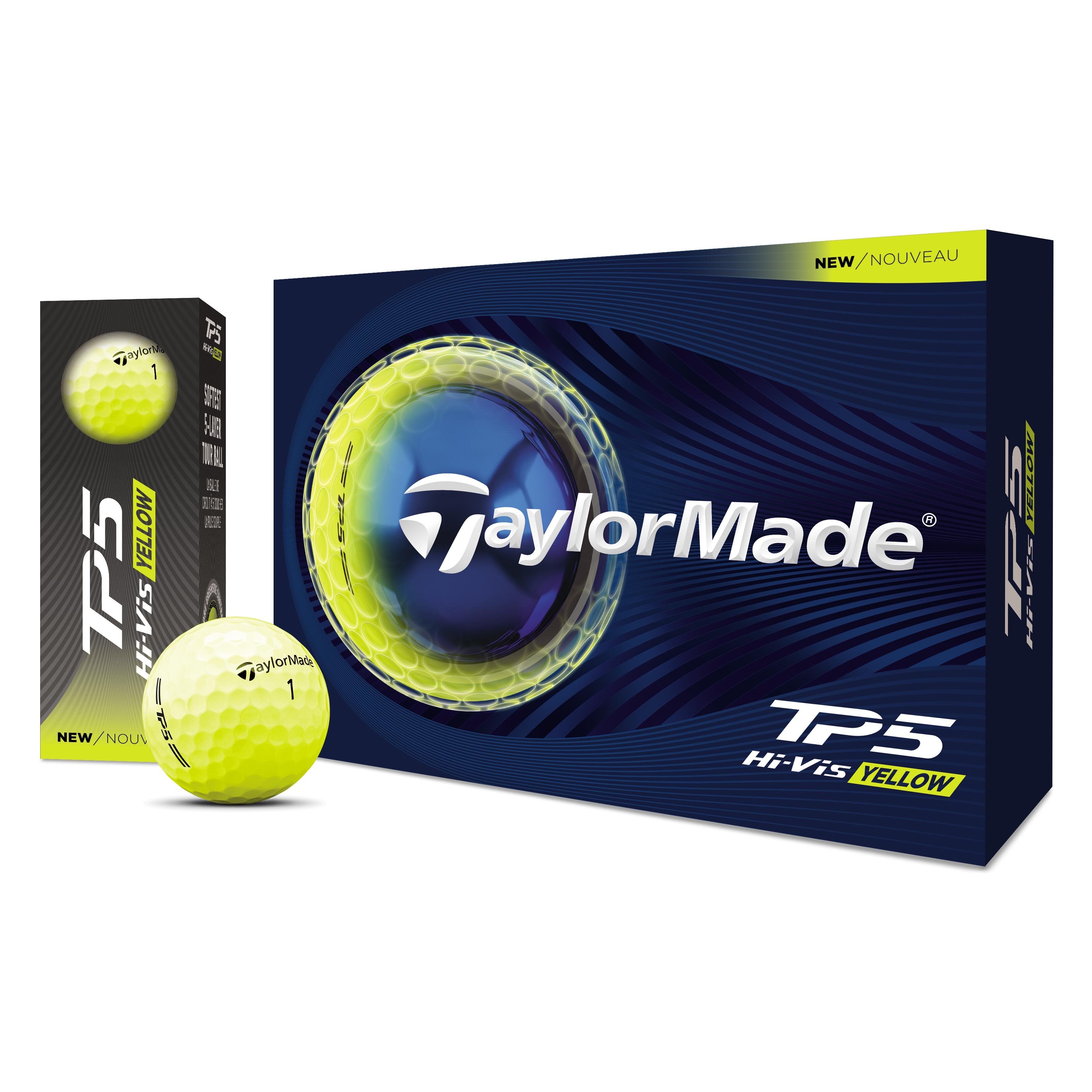 TaylorMade TP5 Golf Balls  Yellow - Dozen.