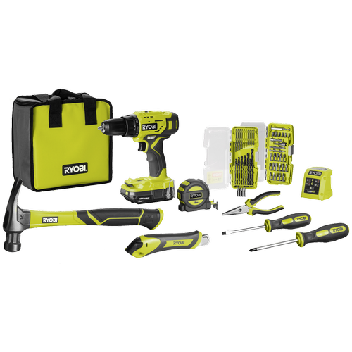 Ryobi 18V Drill Driver Home Essentials Kit