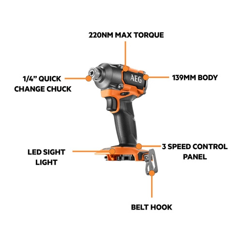 Aeg 18V Impact Driver Brushless Kit