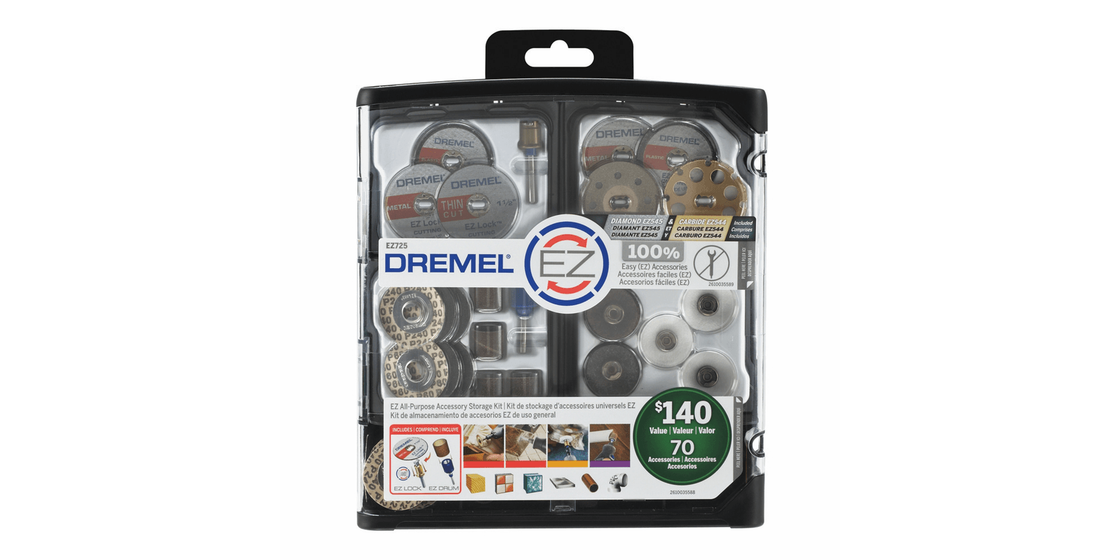 Dremel EZ Lock Accessory Kit 70 Piece