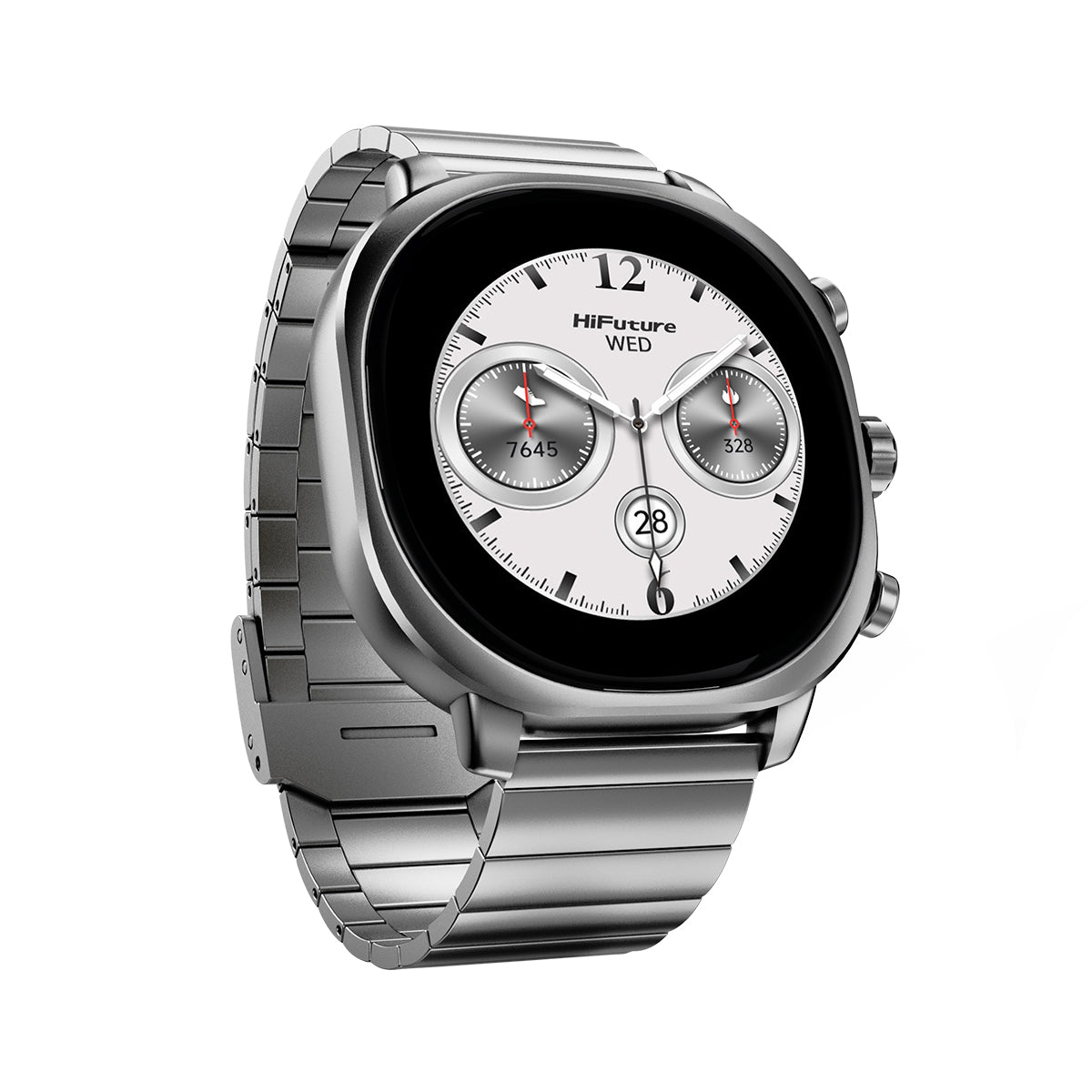 HiFuture AIX AMOLED Stainless Steel Smart Watch - TITANIUM SILVER