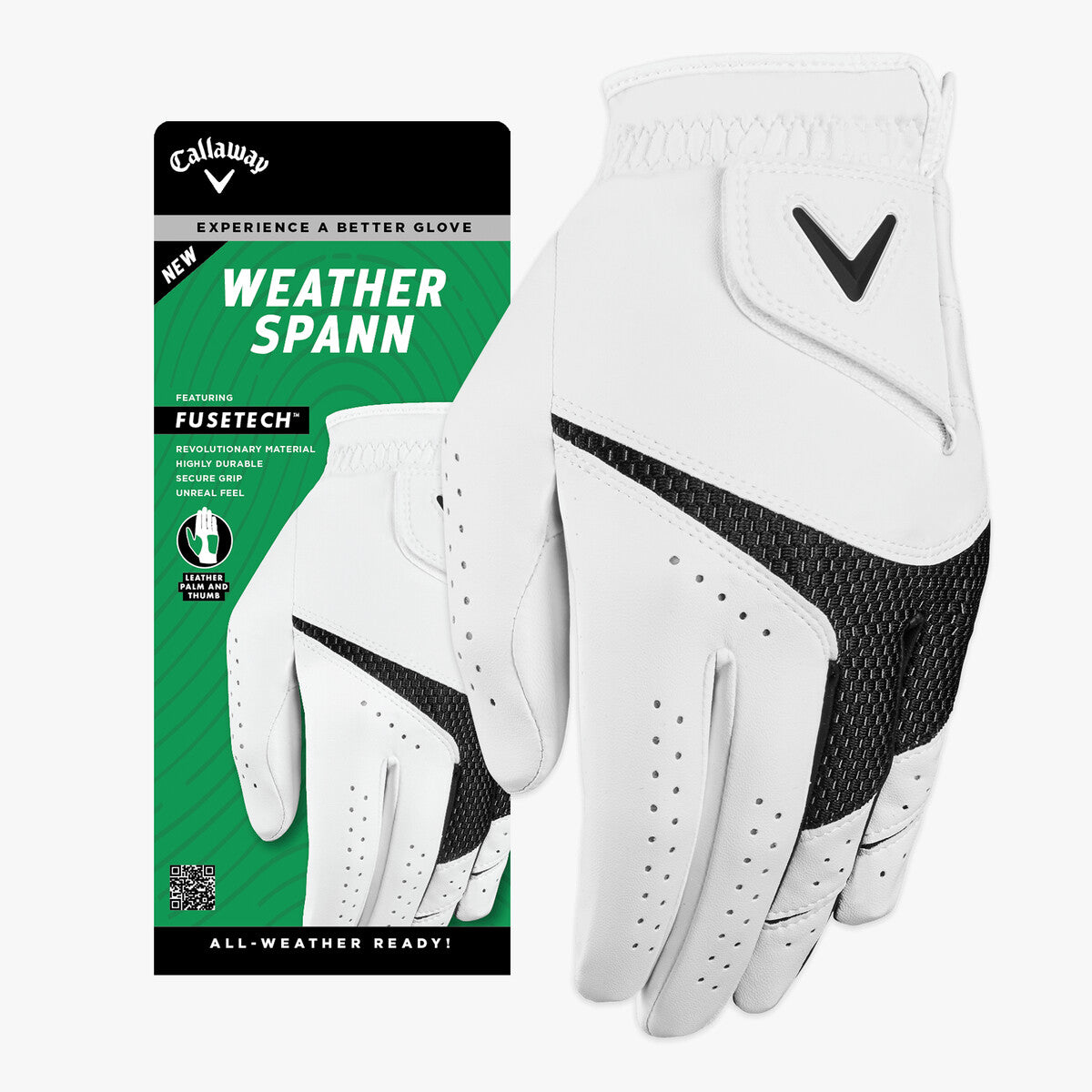 Callaway Golf Weather Spann Right Hand Glove - White / XL