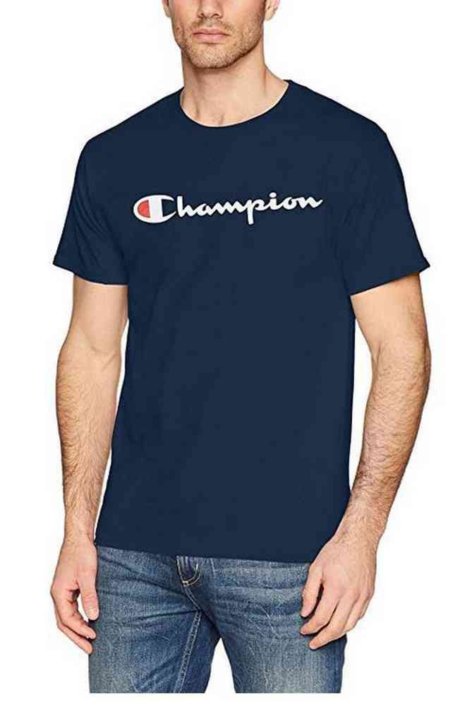 Champion Mens Script T-Shirt - Navy - L