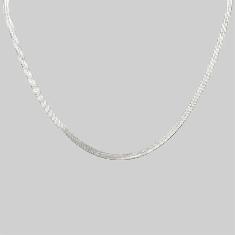"Kauai" Herringbone Choker - Silver Colour