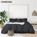 Royal Comfort 1000 Thread Count Bamboo Cotton Sheet and Quilt Cover Complete Set / Queen - Charcoal