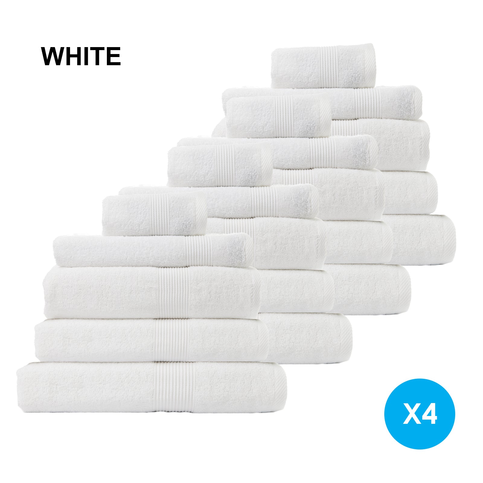 Royal Comfort Cotton Bamboo Towel Bundle Set 450GSM Luxurious Absorbent / 20 Piece - White