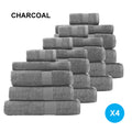 Royal Comfort Cotton Bamboo Towel Bundle Set 450GSM Luxurious Absorbent / 20 Piece - Charcoal