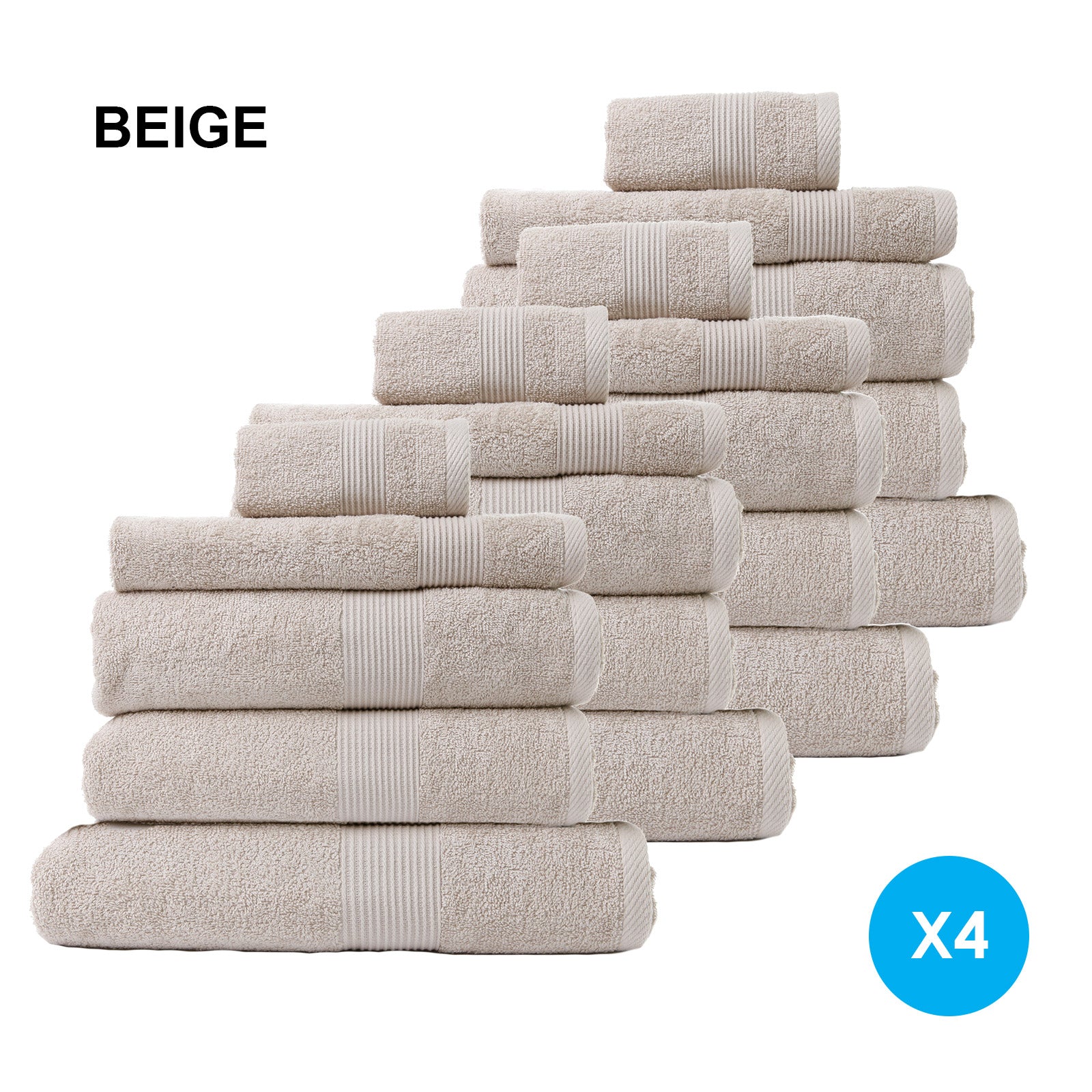 Royal Comfort Cotton Bamboo Towel Bundle Set 450GSM Luxurious Absorbent / 20 Piece - Beige