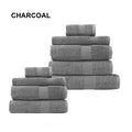 Royal Comfort Cotton Bamboo Towel Bundle Set 450GSM Luxurious Absorbent / 9 Piece - Charcoal