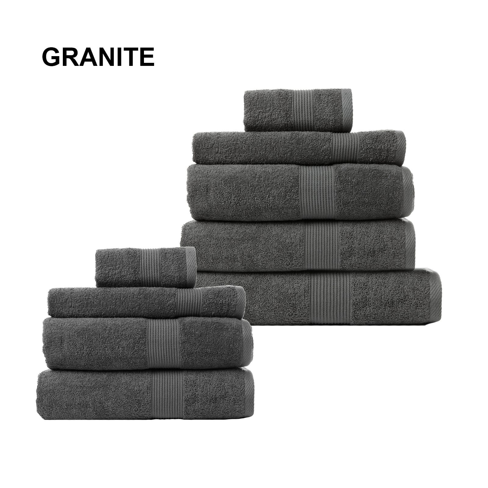 Royal Comfort Cotton Bamboo Towel Bundle Set 450GSM Luxurious Absorbent / 9 Piece - Granite