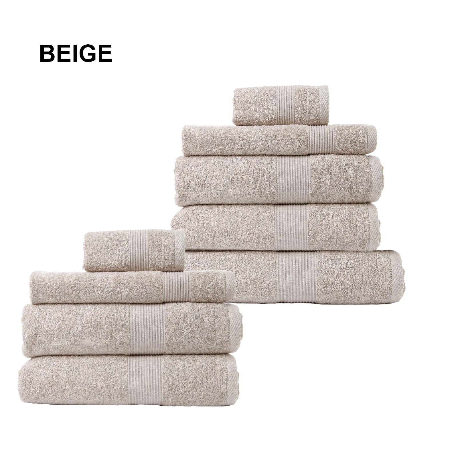 Royal Comfort Cotton Bamboo Towel Bundle Set 450GSM Luxurious Absorbent / 9 Piece - Beige