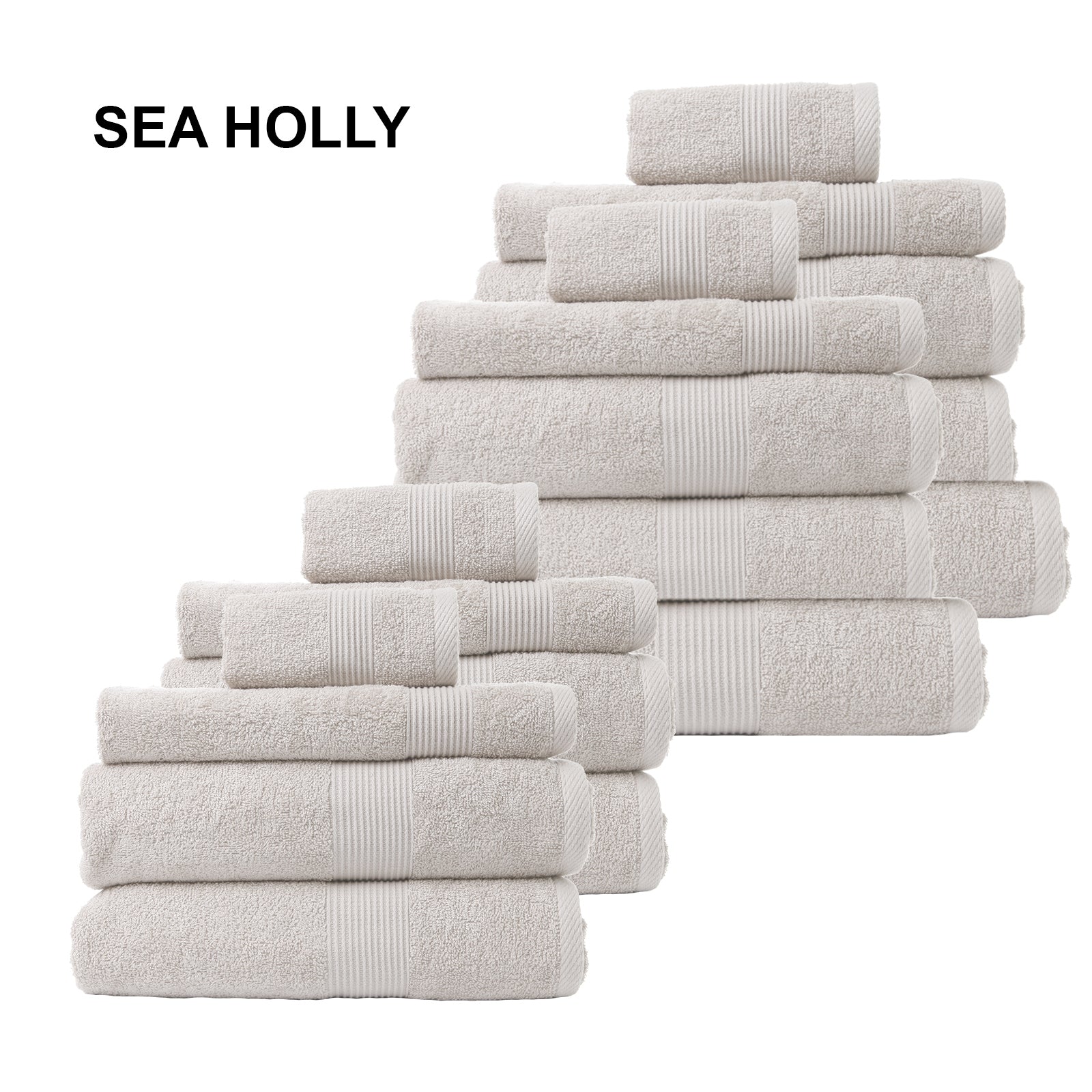 Royal Comfort Cotton Bamboo Towel Bundle Set 450GSM Luxurious Absorbent / 18 Piece - Sea Holly