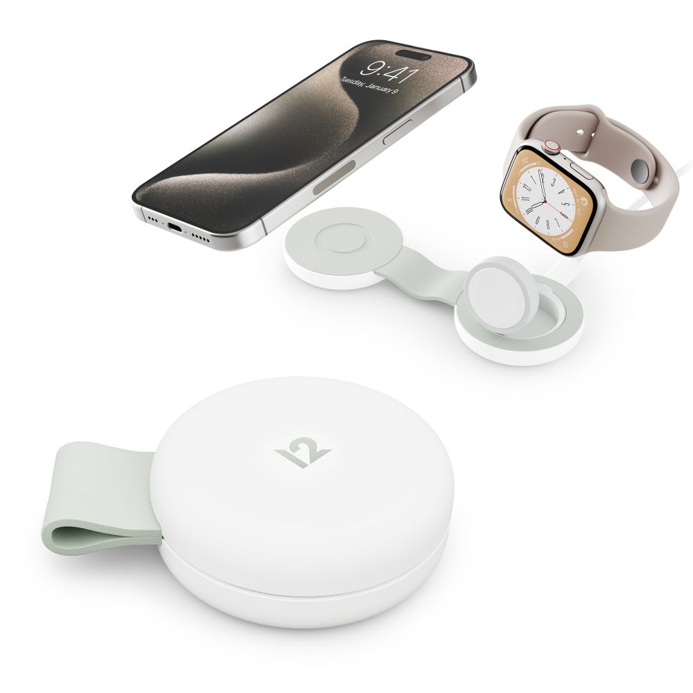 Twelve South ButterFly SE 2-in-1 Qi2 Travel Charger (White)
