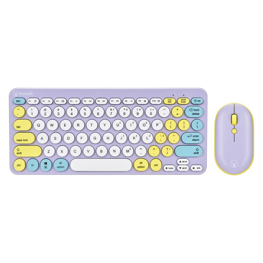 Bonelk KM-383 Wireless Keyboard and Mouse Combo (Lilac)