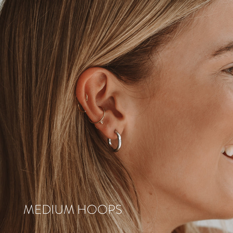 Classic Hoop Earrings - Silver Colour