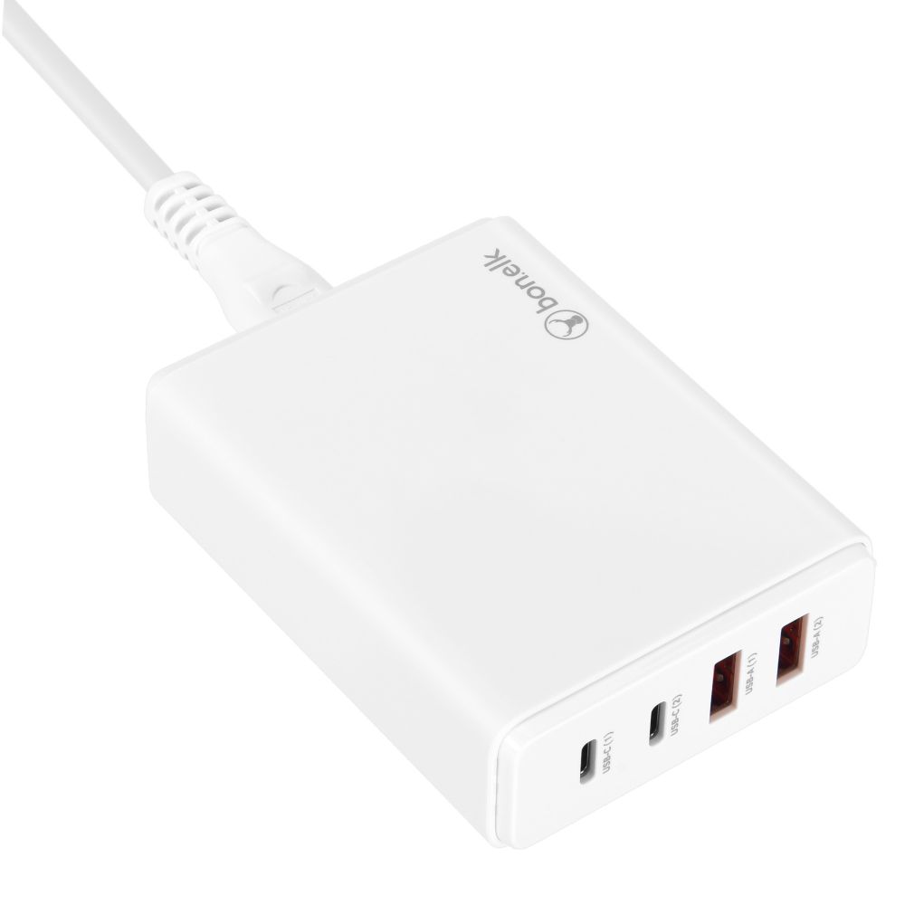 Bonelk Desktop Charger, 2 x USB-C / 2 x USB-A, 65W (White)