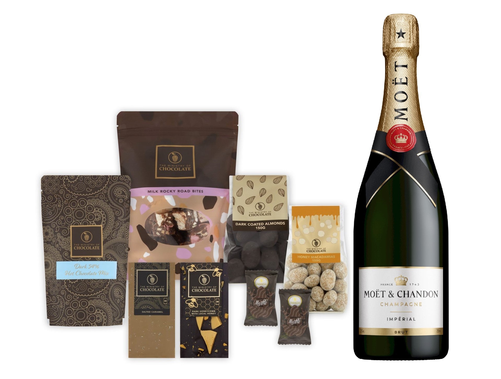 Moet and Dark Chocolate Hamper
