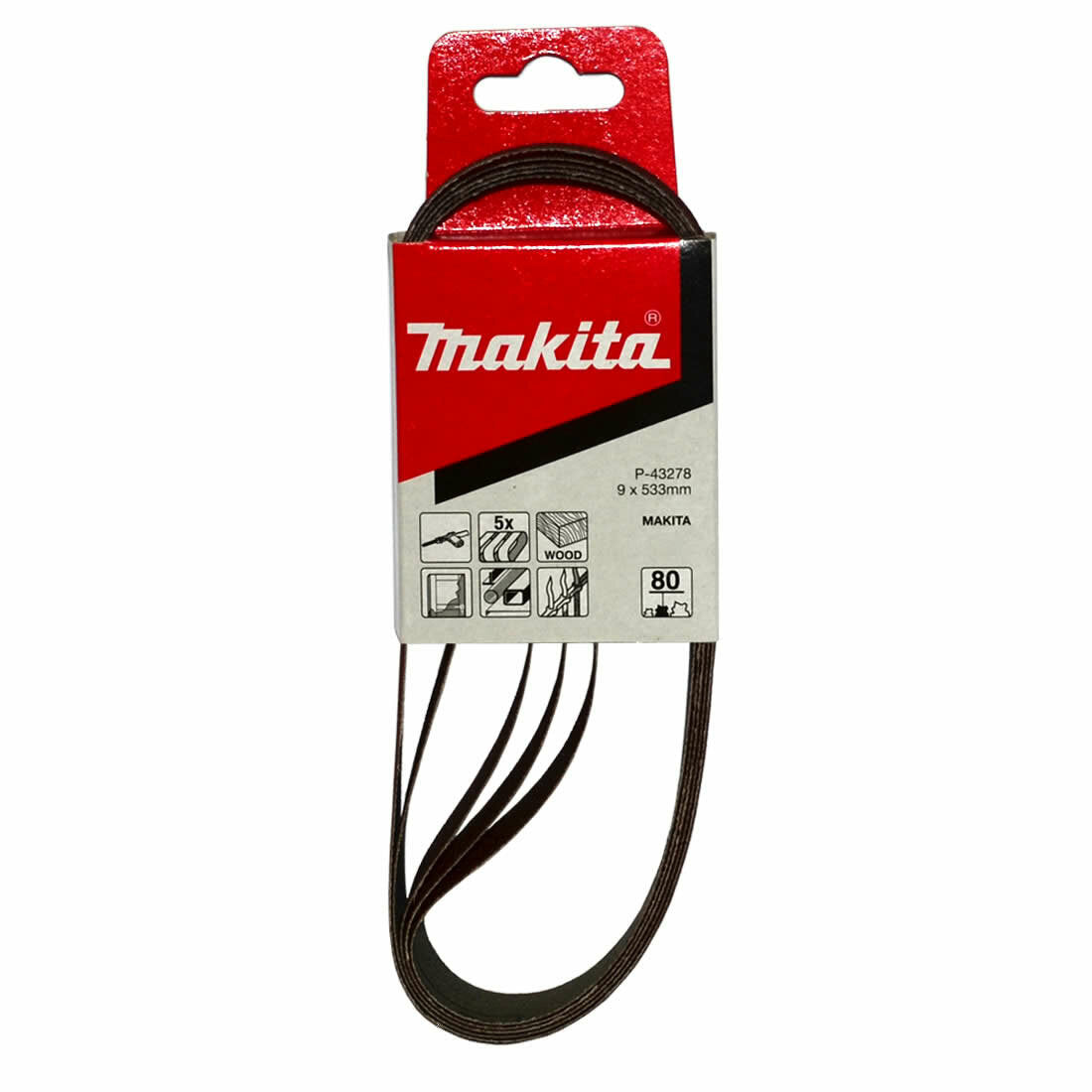 Makita Abrasive Sander Belt P80 9x533mm