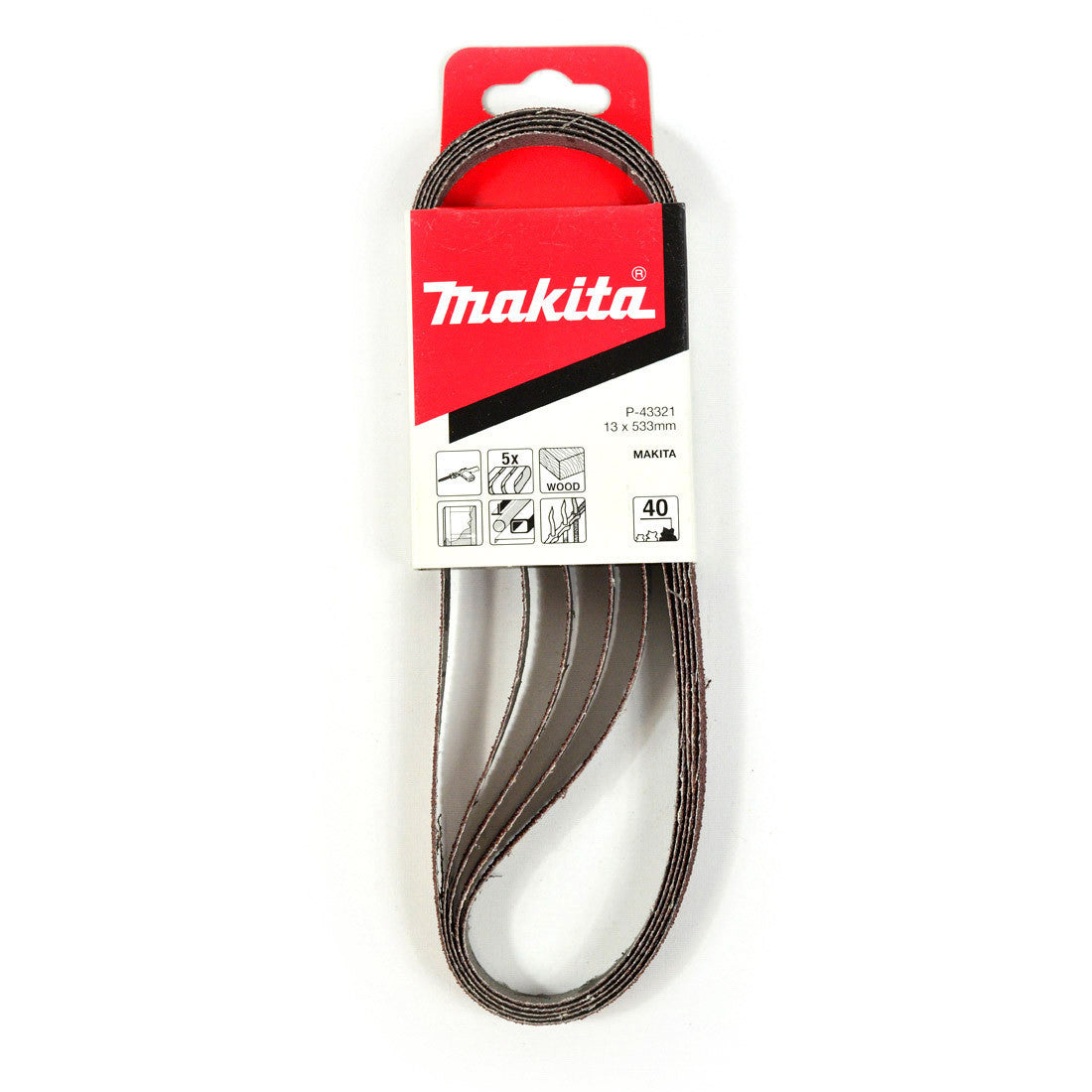 Makita Abrasive Belt P40 13x533 5Pk