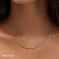 "Calvi" Rope Chain Necklace - Rose Gold Colour