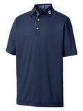 Footjoy Mens Stretch Pique Solid Polo With Gingham Trim - Small - Navy