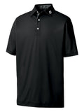 Footjoy Mens Stretch Pique Solid Polo With Gingham Trim - XL - Black