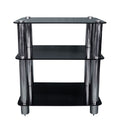 Silcron Steelseries 3 Shelf Hi-Fi Rack - Black Glass