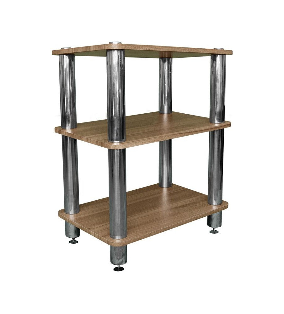 Silcron Steelseries 3 Shelf Hi-Fi Rack - Timber