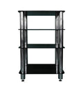 Silcron Steelseries 4 Shelf Hi-Fi Rack - Black Glass