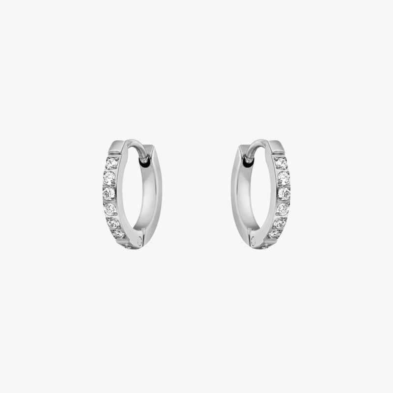 Tiny Gold Hoop Earrings - Silver Colour