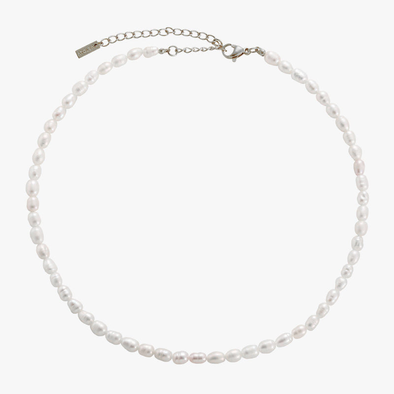 Freshwater Pearl Choker - Silver Colour