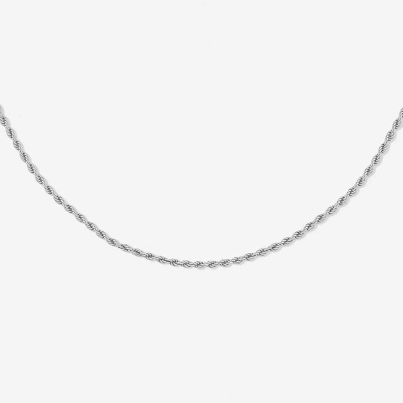 "Calvi" Rope Chain Necklace - Silver Colour