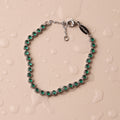 Green Tennis Bracelet - Silver Colour