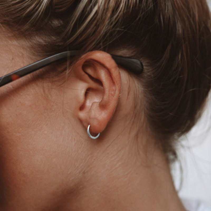 Tiny Huggie Hoops - Silver Colour