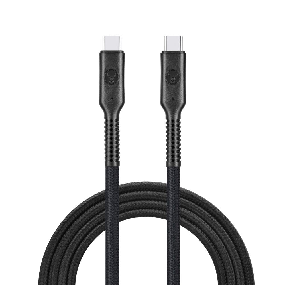 Bonelk Long-Life Easy Grip USB-C to USB-C Cable, 240w/20Gbps 4K 60Hz - 1.5m (Black)