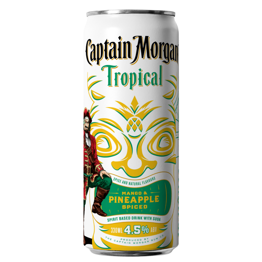 CAPTAIN MORGAN TROPICAL P&M & SODA : 330 ml (Pack of 24)