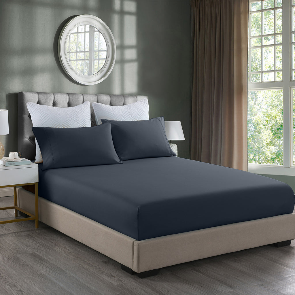 Royal Comfort 2000TC 3 Piece Fitted Sheet and Pillowcase Set Bamboo Cooling