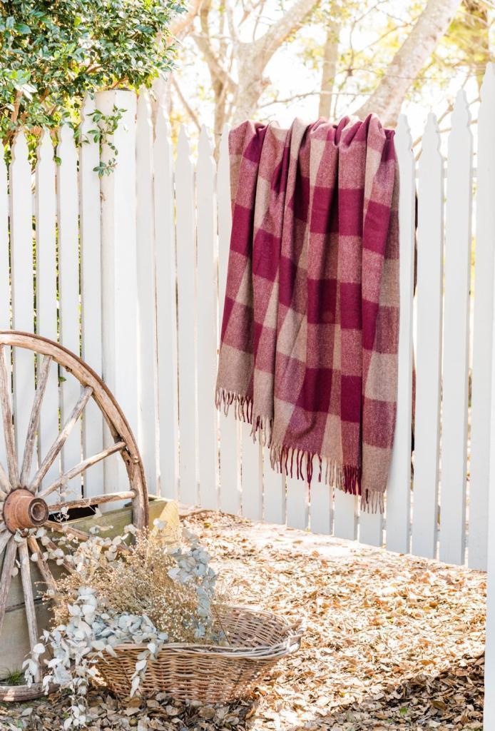 Antipodean Collection - Recycled Wool Picnic Check Blankets - Shiraz