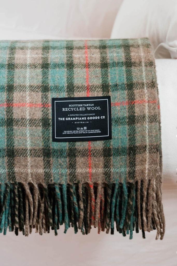 Heritage Collection - Recycled Wool Scottish Tartan Blankets - Hunter