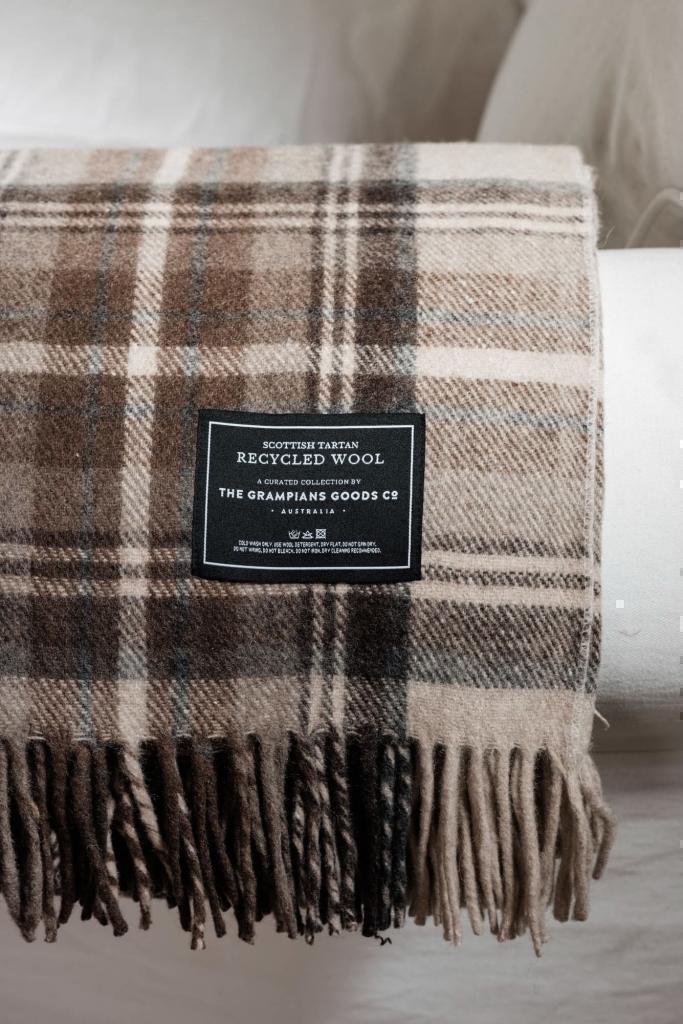Heritage Collection - Recycled Wool Scottish Tartan Blankets - Malt