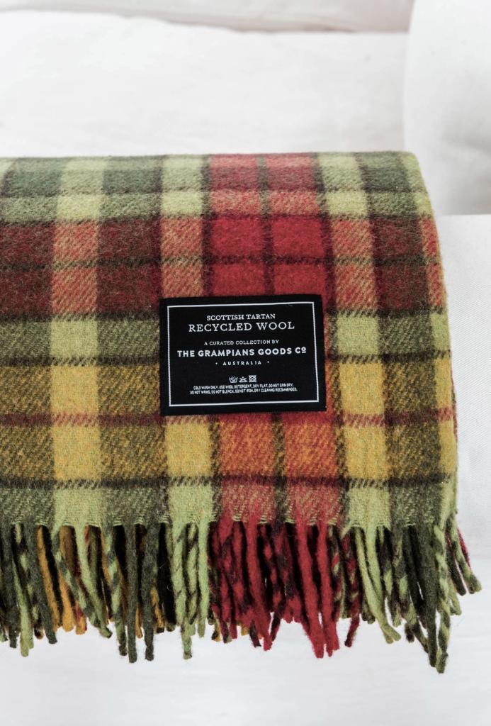 Heritage Collection - Recycled Wool Scottish Tartan Blankets - Maple Moss