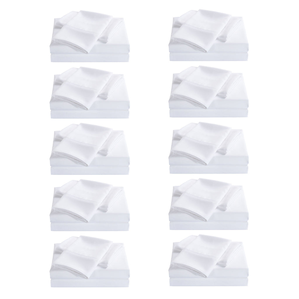 Royal Comfort 2000 Thread Count Original Bamboo Blend White Sheet Set 10 Pack