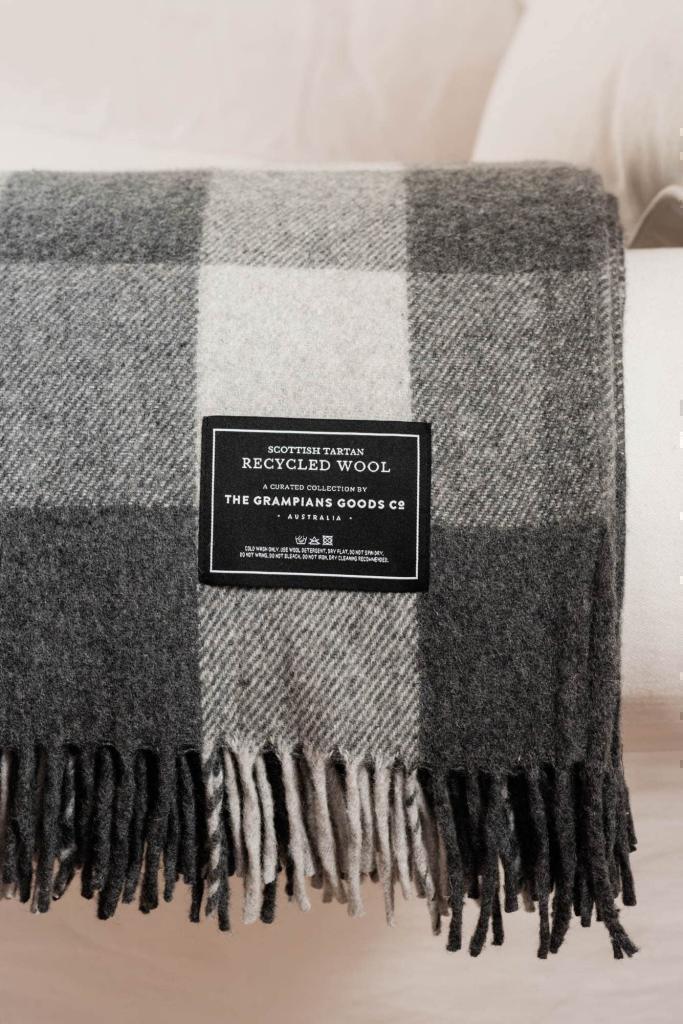 Heritage Collection - Recycled Wool Scottish Tartan Blankets - Smoke