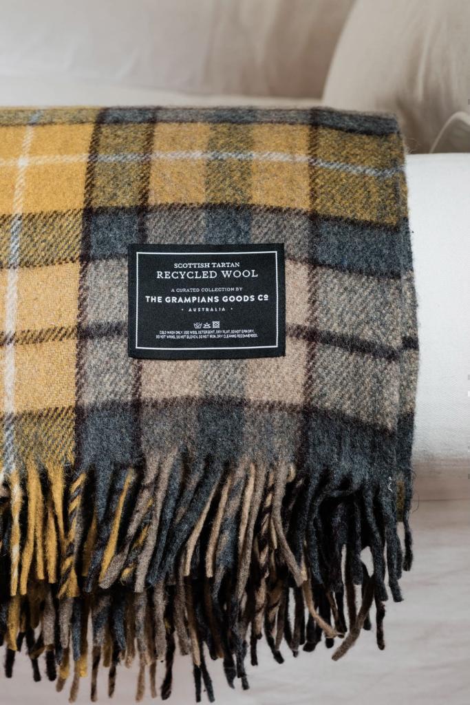 Heritage Collection - Recycled Wool Scottish Tartan Blankets - Gold