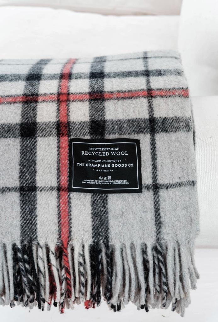 Heritage Collection - Recycled Wool Scottish Tartan Blankets - Grey