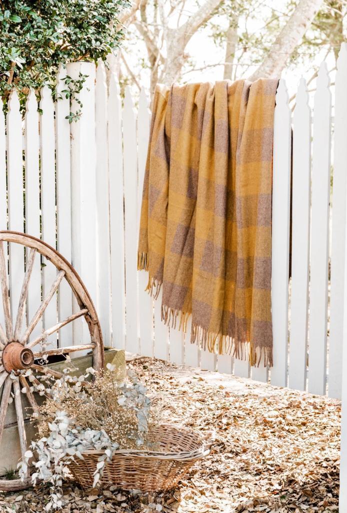 Antipodean Collection - Recycled Wool Picnic Check Blankets - Wattleseed