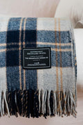 Heritage Collection - Recycled Wool Scottish Tartan Blankets - Navy